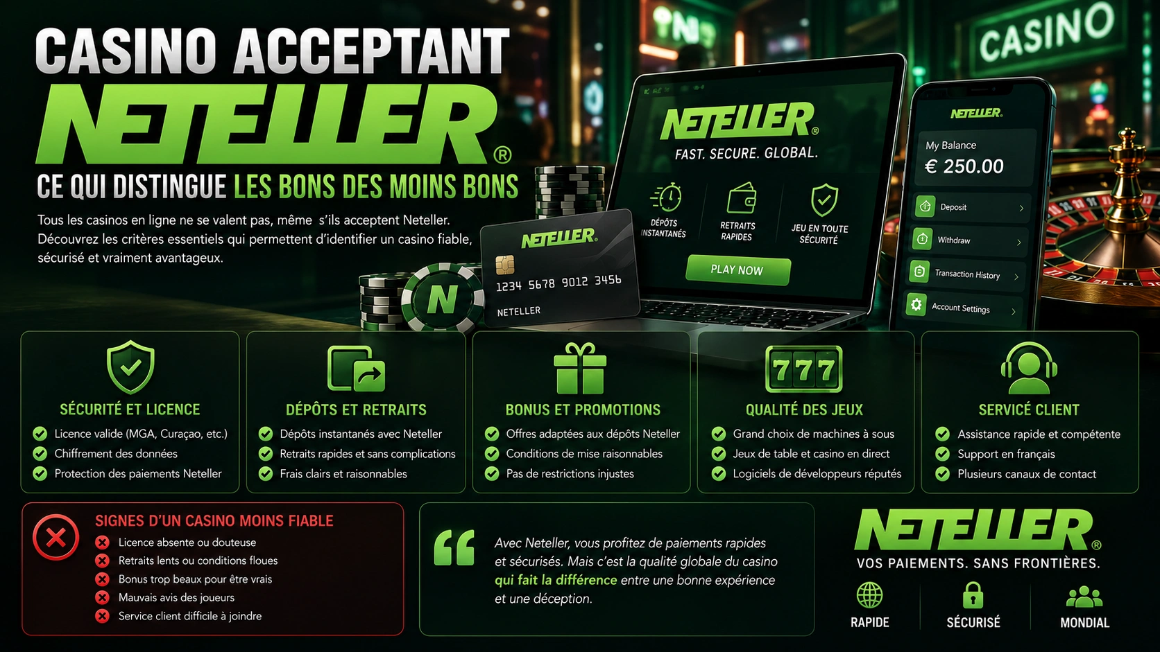 Casino Acceptant Neteller : Ce Qui Distingue les Bons des Moins Bons