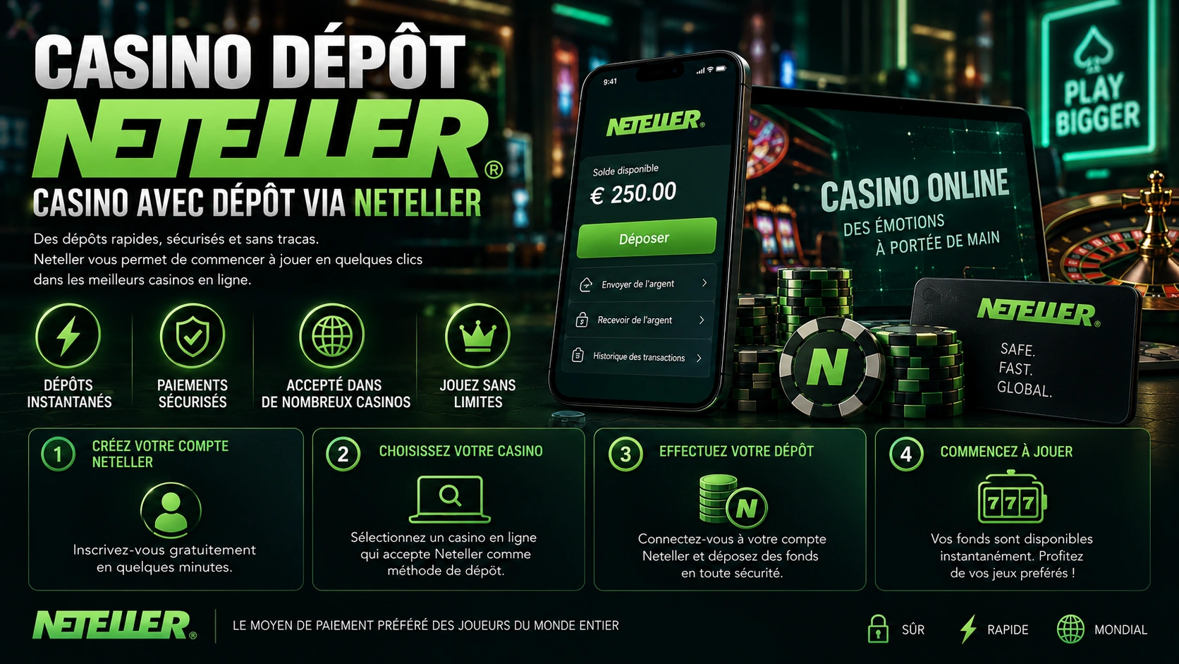 Casino Dépôt Neteller Casino avec Dépôt via Neteller